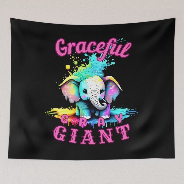 Item preview, Graceful Gray Giant. elephant head designed and sold by ElephantVibes.