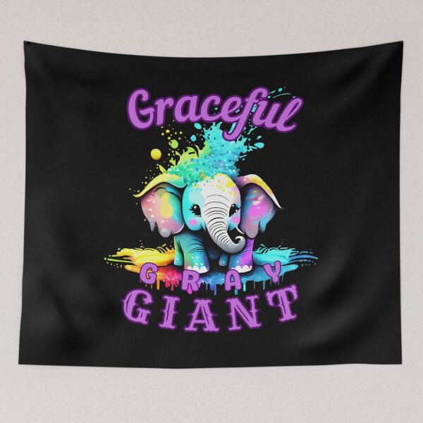 Item preview, Graceful Gray Giant. elephant face designed and sold by ElephantVibes.