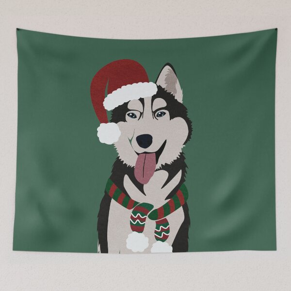 Item preview, Christmas Husky with Reindeer Antlers  designed and sold by reddogbuckeye.