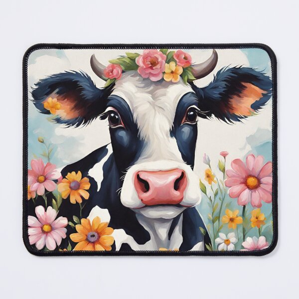 Item preview, Farm Animals painting cow with flowers matching set designed and sold by FantasyMountain.