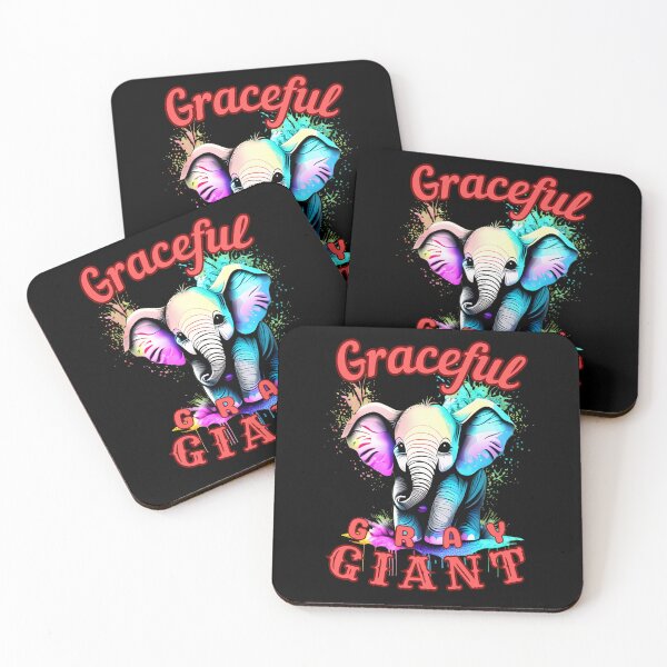 Item preview, Graceful Gray Giant. happy elephant designed and sold by ElephantVibes.