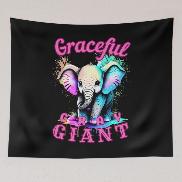 Item preview, Graceful Gray Giant. elephant saying designed and sold by ElephantVibes.