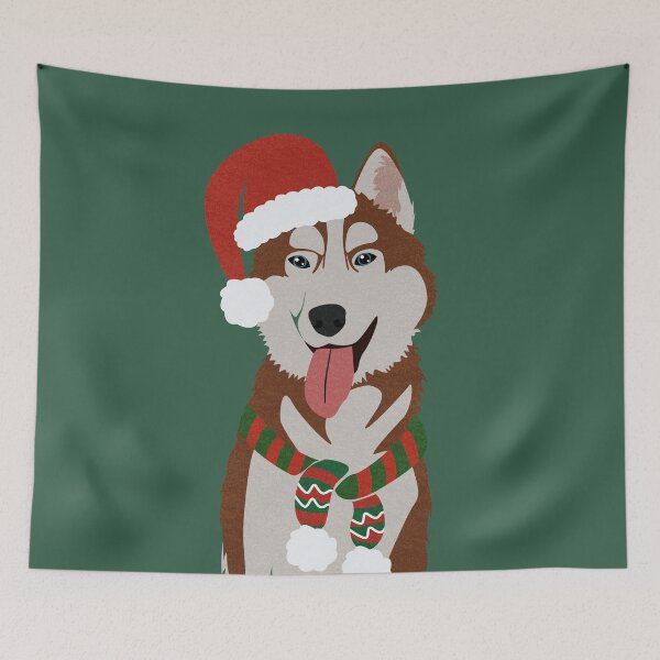 Item preview, Christmas Husky with Reindeer Antlers  designed and sold by reddogbuckeye.