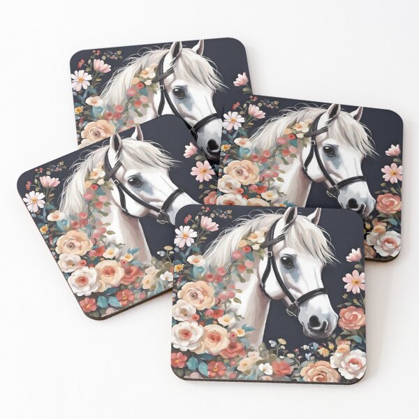Item preview,  Farm Animals painting horse with flowers matching set designed and sold by FantasyMountain.