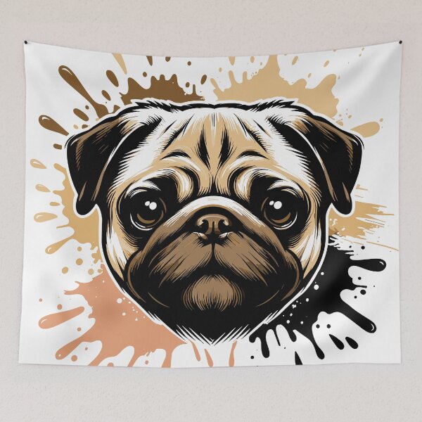 Item preview, Pug Mischief - Expressive Splatter Art designed and sold by RyanBelandres.
