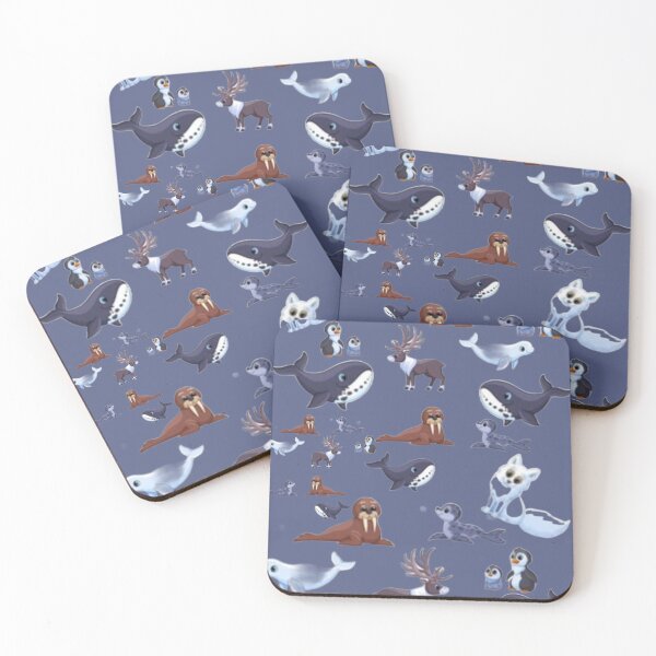 Item preview, Arctic animals. Narwhal, polar, bear, whale, puffin, owl, fox, bunny, seal designed and sold by Mahe Jabeen.