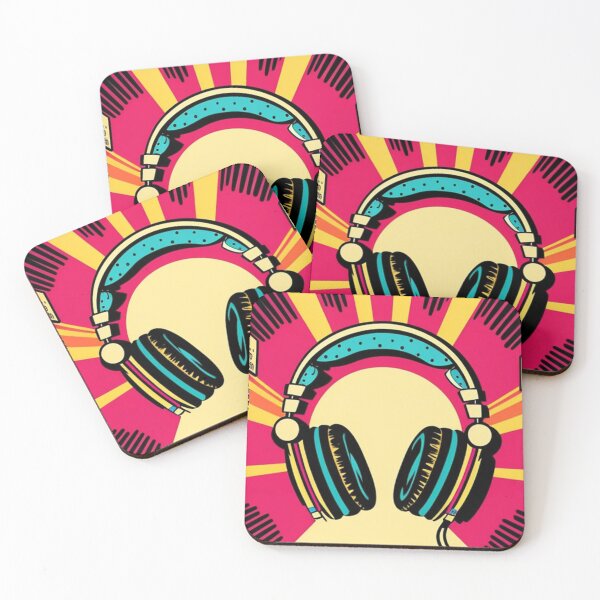 Item preview, Music Genius Pink Retro Headphones designed and sold by musicgeniusart.