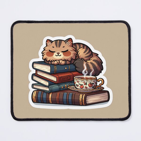 Artikelvorschau, Bücherwurm, schläfrige Katze entworfen und verkauft von RatsStore.
