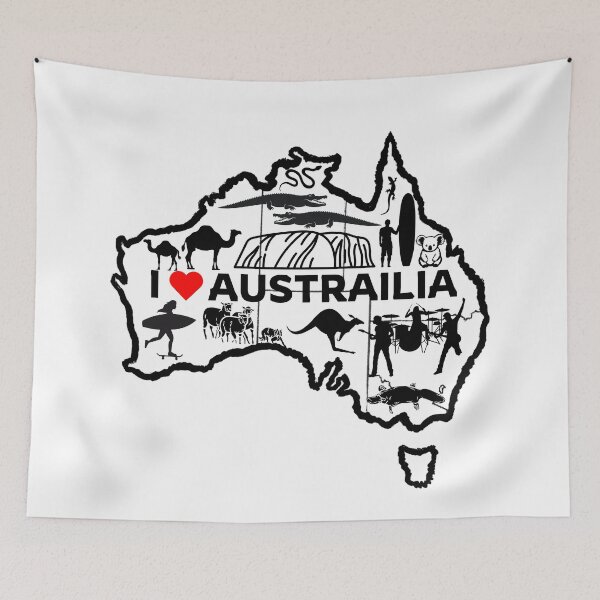 Item preview, I (HEART) AUSTRALIA ~ (MAP) ~ (CNVA-28) designed and sold by RodeoMalibu.