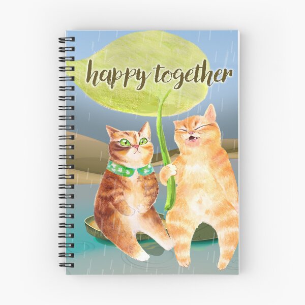 Item preview, happy two sitting cats designed and sold by slapstickatique.