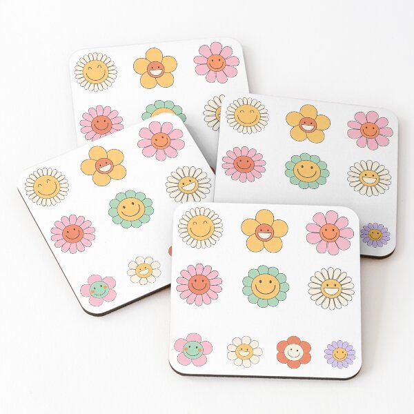 Item preview, Cute Groovy flower cartoon characters, Happy Daisy designed and sold by graphic-genie.