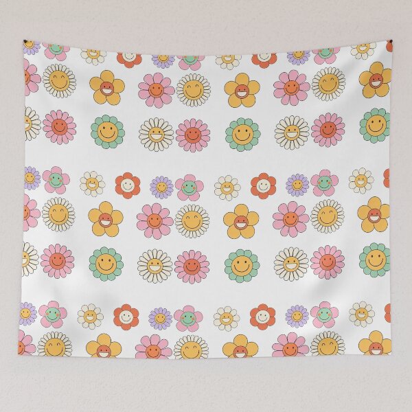 Item preview, Cute Groovy flower cartoon characters, Happy Daisy designed and sold by graphic-genie.