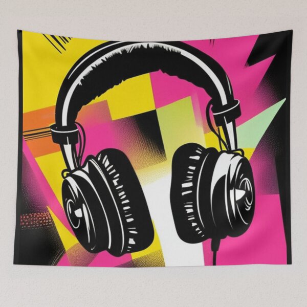 Item preview, Retro Headphones designed and sold by musicgeniusart.
