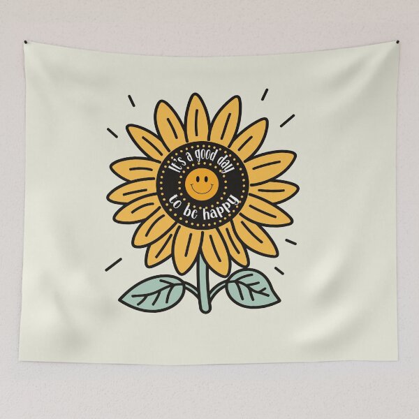 Item preview, Sunflower Groovy It's a good day to be happy designed and sold by GirlGlowGraphic.