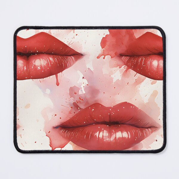 Item preview, Red Passion Watercolor Lips Artistic Abstract Splash designed and sold by inkArtistryfine.