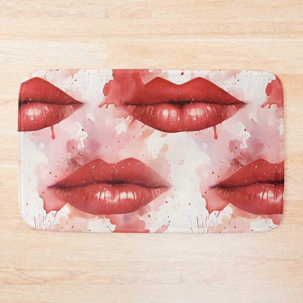 Item preview, Red Passion Watercolor Lips Artistic Abstract Splash designed and sold by inkArtistryfine.