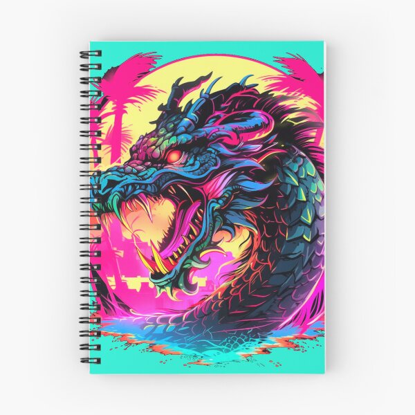 Item preview, Neon Twilight Dragon - Retro Synthwave Art designed and sold by CleverboyDsgns.