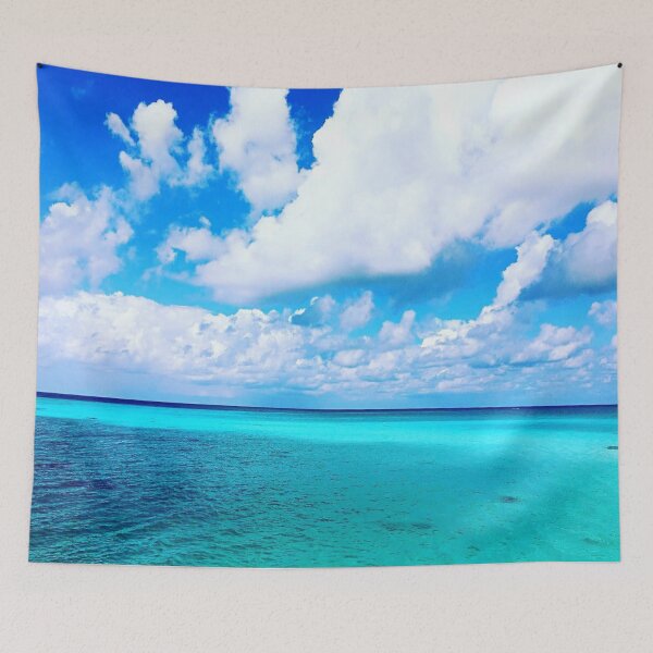 Item preview, blue sea and white clouds background designed and sold by MegzDesign.