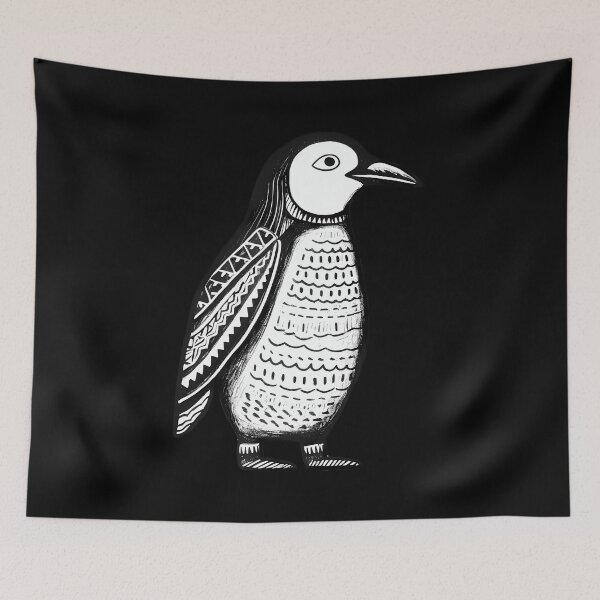 Item preview, Simple Sketch Penguin: Minimalistic Charm on Display designed and sold by hamishby.
