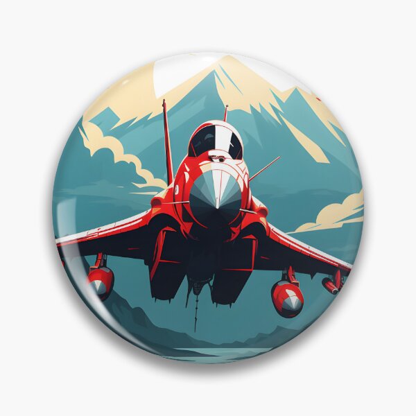 Item preview, Sky-High Serenity: Jet Soaring Against Mountain Sunset designed and sold by Cr-AI-tive.
