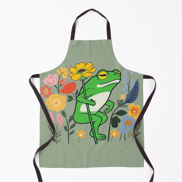Item preview, Frog and Flowers Cottagecore designed and sold by GirlGlowGraphic.