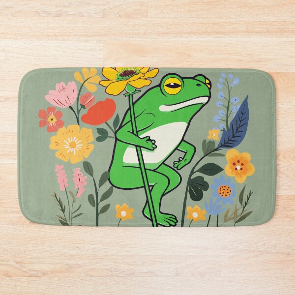 Item preview, Frog and Flowers Cottagecore designed and sold by GirlGlowGraphic.