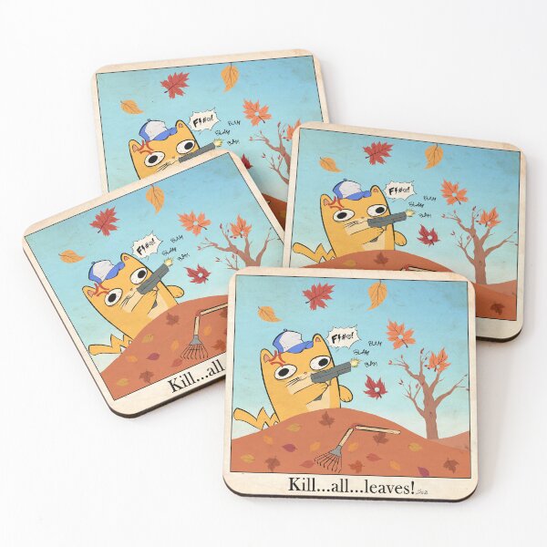 Item preview, Funny Yellow Cat Raking Leaves with Gun designed and sold by SilentWill94.