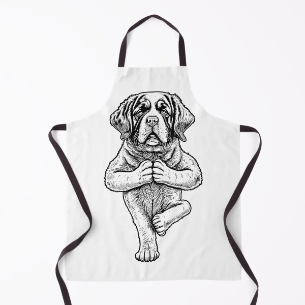 Aperçu de l'œuvre Saint Bernard Yoga Chien Chiot Chiens drôles Pose d'arbre Asana créée et vendue par GrandeDuc.