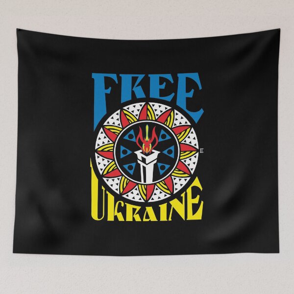 Item preview, Free Ukraine. (dark background) designed and sold by sarabeevart.