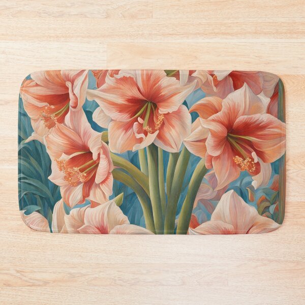 Item preview, Impressionist-Style picture of Peach Amaryllis Flowers designed and sold by Petalandfur.