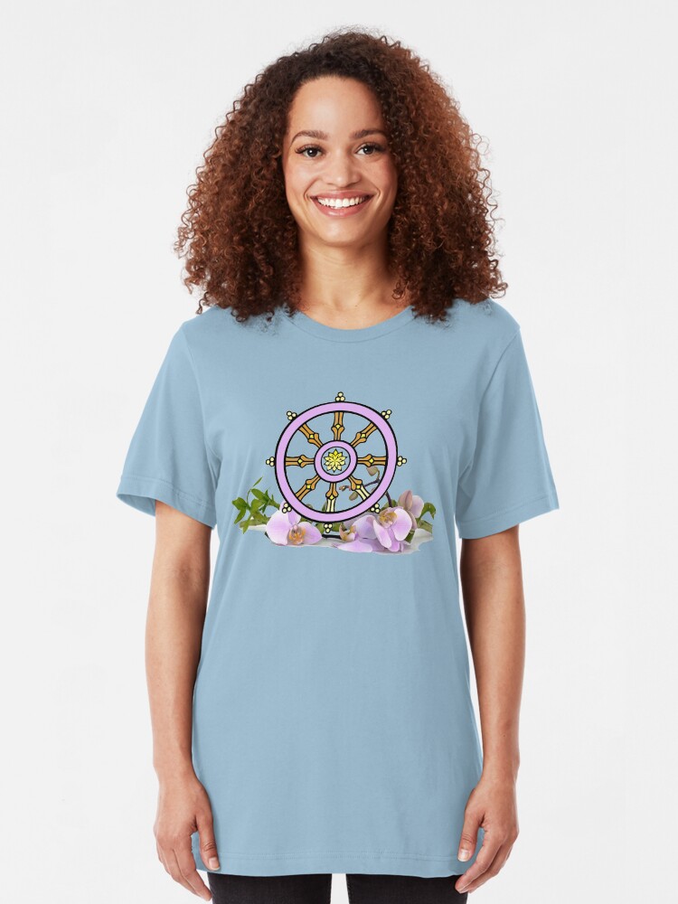 Alternate view of Dharmachakra Wheel of the Dharma Slim Fit T-Shirt