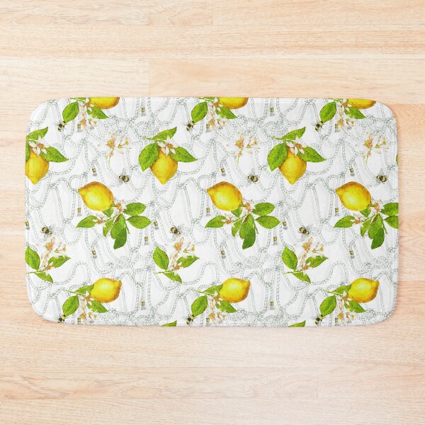 Item preview, Summer Lemons and Bumble Bees with Marine Ropes on white  designed and sold by Hadamundo.