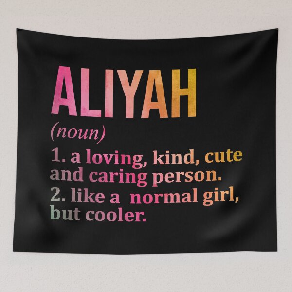 Item preview, Aliyah Name Definition in Watercolor designed and sold by XCIV.