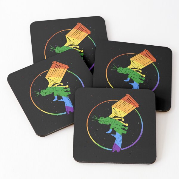 Item preview, Auto Body Painter LGBT - Paint Sprayer Rainbow Flag round design designed and sold by venomousvector.
