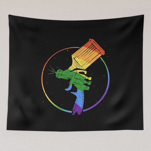 Item preview, Auto Body Painter LGBT - Paint Sprayer Rainbow Flag round design designed and sold by venomousvector.