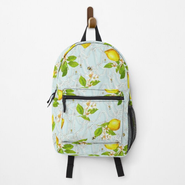 Item preview, Summer Lemons and Bumble Bees with Marine Ropes on Pastel Blue designed and sold by Hadamundo.