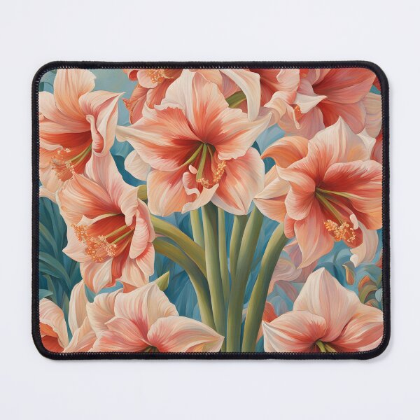 Item preview, Impressionist-Style picture of Peach Amaryllis Flowers designed and sold by Petalandfur.