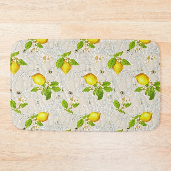 Item preview, Summer Lemons and Bumble Bees with Marine Ropes on Nude  designed and sold by Hadamundo.