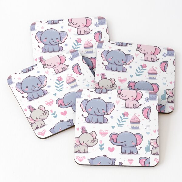 Item preview, seamless pattern cute elephant  designed and sold by Cuteanimecorner.
