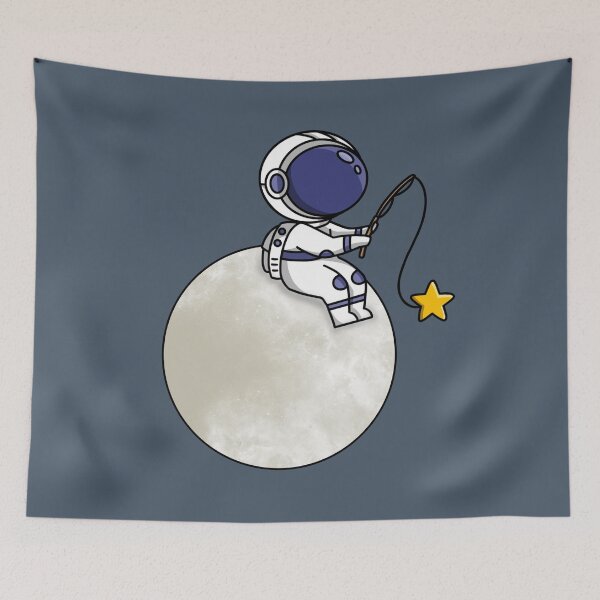 Item preview, Cute Astronaut Fishing on the Moon designed and sold by MyMushroomGrove.