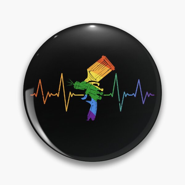 Item preview, Paint Sprayer Heartbeat LGBT - Car Painting Pulse Line Rainbow Flag Distressed Design designed and sold by venomousvector.