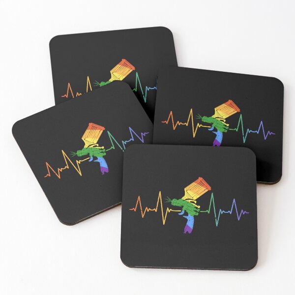 Item preview, Paint Sprayer Heartbeat LGBT - Car Painting Pulse Line Rainbow Flag Distressed Design designed and sold by venomousvector.