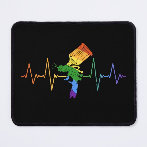 Item preview, Paint Sprayer Heartbeat LGBT - Car Painting Pulse Line Rainbow Flag Distressed Design designed and sold by venomousvector.
