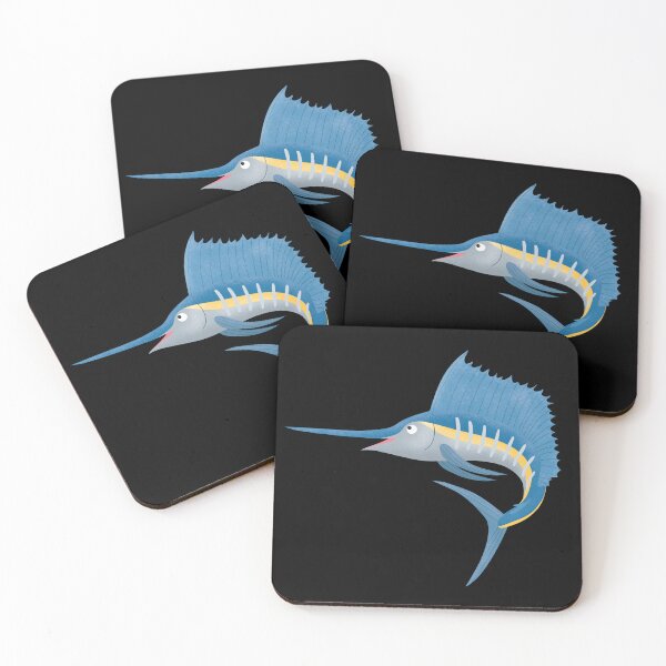 Item preview, Swordfish sailfish fun cartoon illustration designed and sold by FrogFactory.