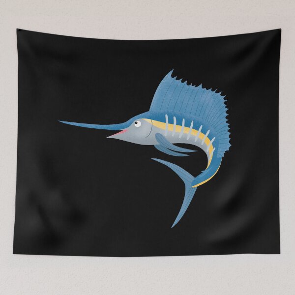 Item preview, Swordfish sailfish fun cartoon illustration designed and sold by FrogFactory.