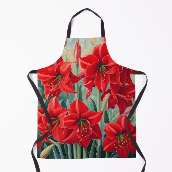 Item preview, Impressionist-Style picture of Red Amaryllis Flowers designed and sold by Petalandfur.