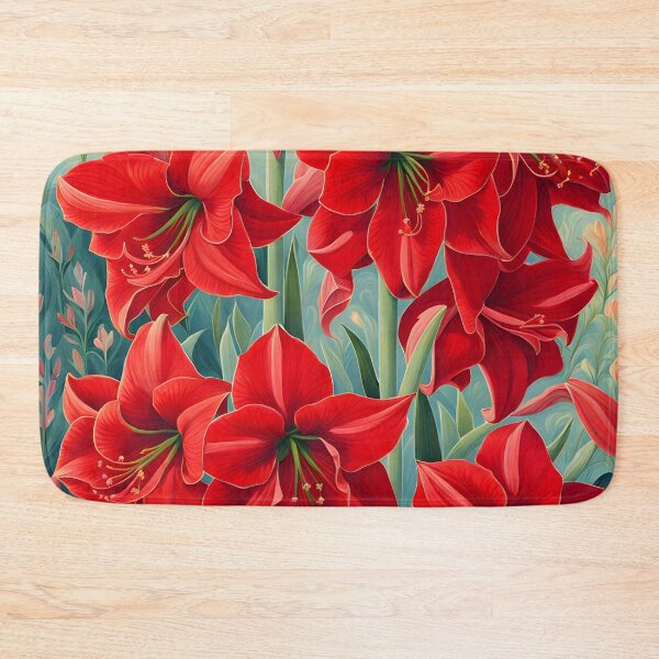 Item preview, Impressionist-Style picture of Red Amaryllis Flowers designed and sold by Petalandfur.