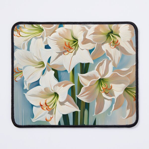 Item preview, Impressionist-Style picture of White Amaryllis Flowers designed and sold by Petalandfur.
