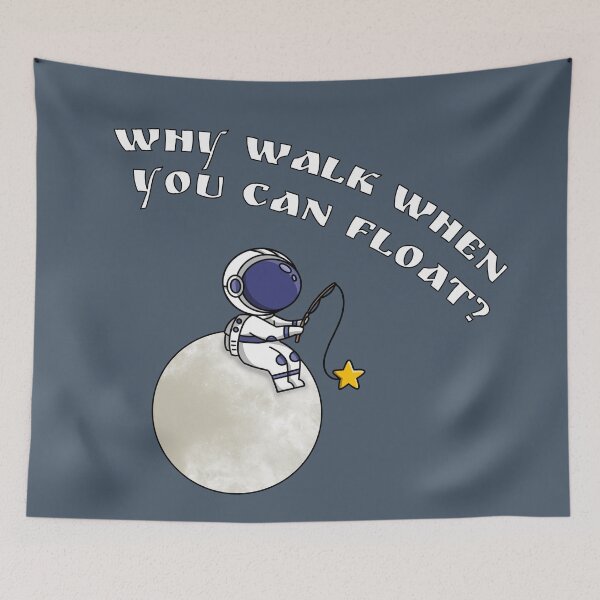 Item preview, Cute Astronaut Fishing on the Moon - Why walk when you can float designed and sold by MyMushroomGrove.