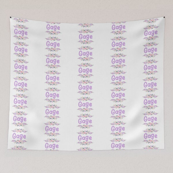 Item preview, Purple Flower Gage Name Label  designed and sold by NormadWorld.